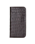 Brown Croc With Red Leather iPhone 12 Pro Max Wallet Case