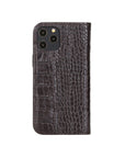 Brown Croc With Red Leather iPhone 12 Pro Max Wallet Case