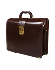 Gladstone doctor's briefcase, brown, side view