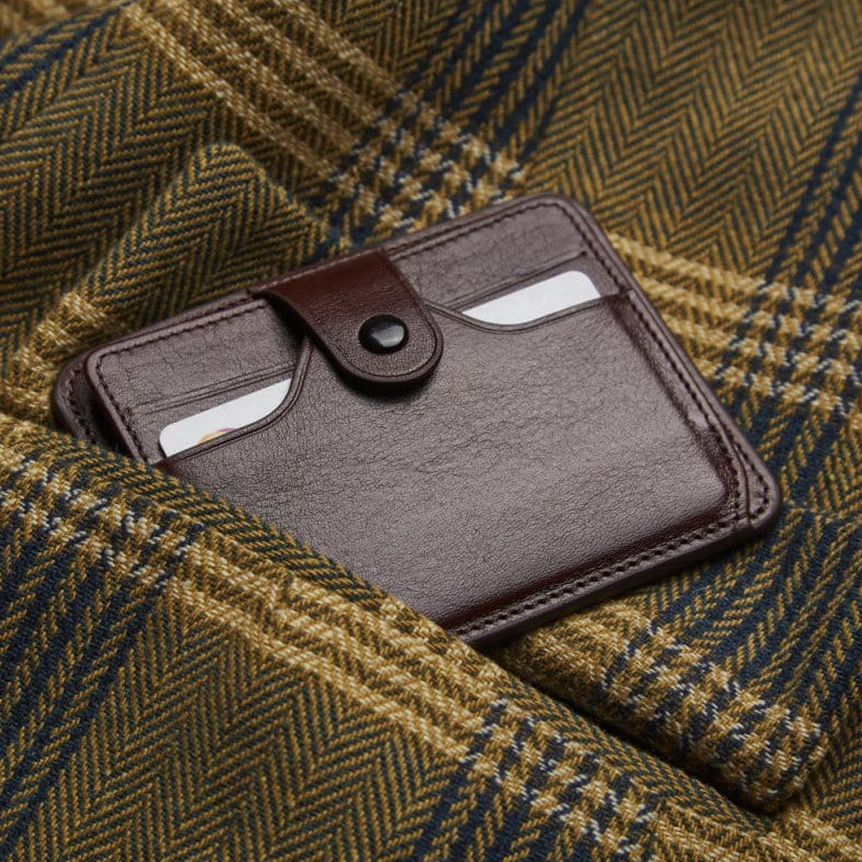 Brown Flat Compact Credit Card Wallet With 2 ID Windows, 6CC, lifestyle