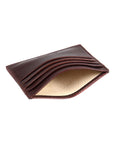 Brown Flat Leather 8 Credit Card Wallet