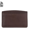 RFID Flat Leather Card Holder, brown, front view