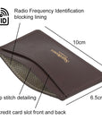 RFID Flat Leather Card Holder, brown, features