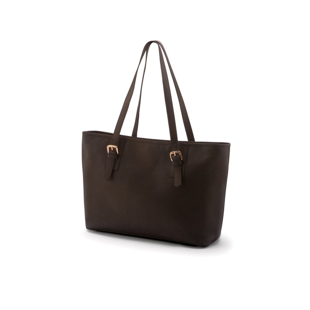 Women's leather 13" laptop workbag, brown