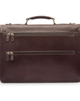 Leather trolley sleeve briefcase, brown, back