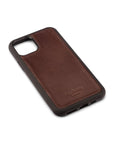 iPhone 11 Pro Max protective leather back cover, brown, back view