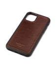 iPhone 11 Pro Max protective leather back cover, brown, back view