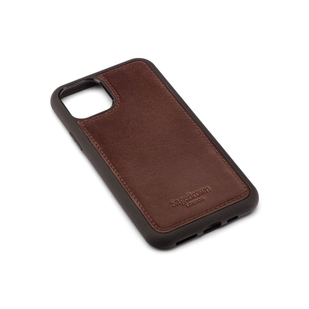 Leather iPhone 11 Cover, Brown iPhone Cases SageBrown
