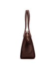 Ladies' leather 15" laptop handbag, brown, side