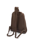 Ladies leather backpack, brown, rear view