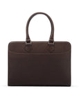 Ladies leather 13" laptop bag, brown, front view