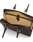 Ladies leather 13" laptop bag, brown, inside view