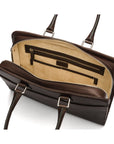 Ladies leather 13" laptop bag, brown, interior