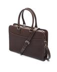 Ladies leather 13" laptop bag, brown, side