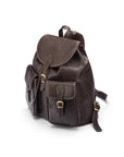 Large leather backpack, brown, side