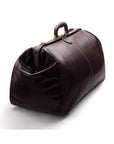 Large leather Gladstone holdall, brown, side