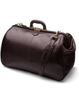 Large leather Gladstone holdall, brown, with shoulder strap