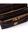 Brown Leather Hatton Briefcase With Solid Brass Lock