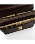 Brown Leather Hatton Briefcase With Solid Brass Lock