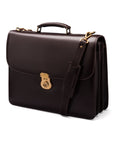 Brown Leather Hatton Briefcase With Solid Brass Lock