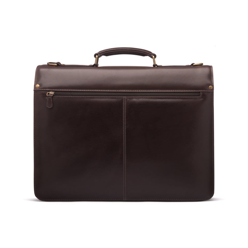 Brown Leather Hatton Briefcase With Solid Brass Lock