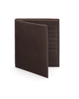 3/4 height leather wallet 14 CC, brown, front