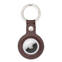 Leather air tag holder, brown, front