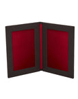 Double leather photo frame, brown, 6 x 4", inside