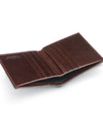 Leather compact billfold wallet 6CC, brown, inside