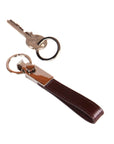 Leather detachable key ring, brown