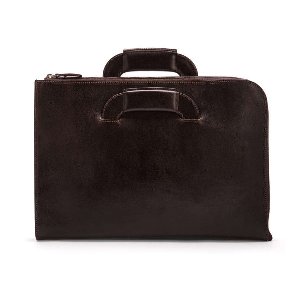 Leather Portfolio with Handles, Brown Document Folders SageBrown