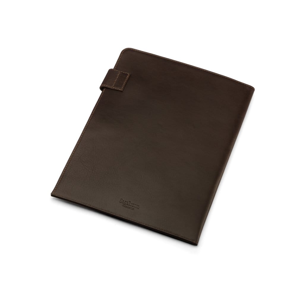 Leather document folder, brown, back