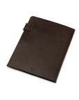 Leather document folder, brown, back