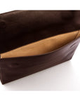 Leather envelope folder, brown, inside