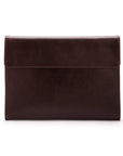 Leather envelope folder, brown, front view