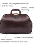 Small Gladstone Bag in Leather, brown, features