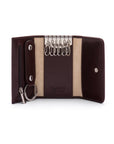 Key wallet with detachable key fob, brown, inside