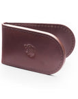 Leather Magnetic Money Clip, brown, front