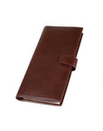 Leather multiple business card wallet, brown, front