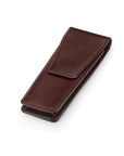 Leather pen case, brown, side