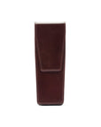 Leather pen case, brown, front