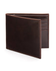 Brown Compact Leather Billfold Wallet With RFID Protection