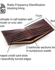 RFID leather wallet for men, brown, features