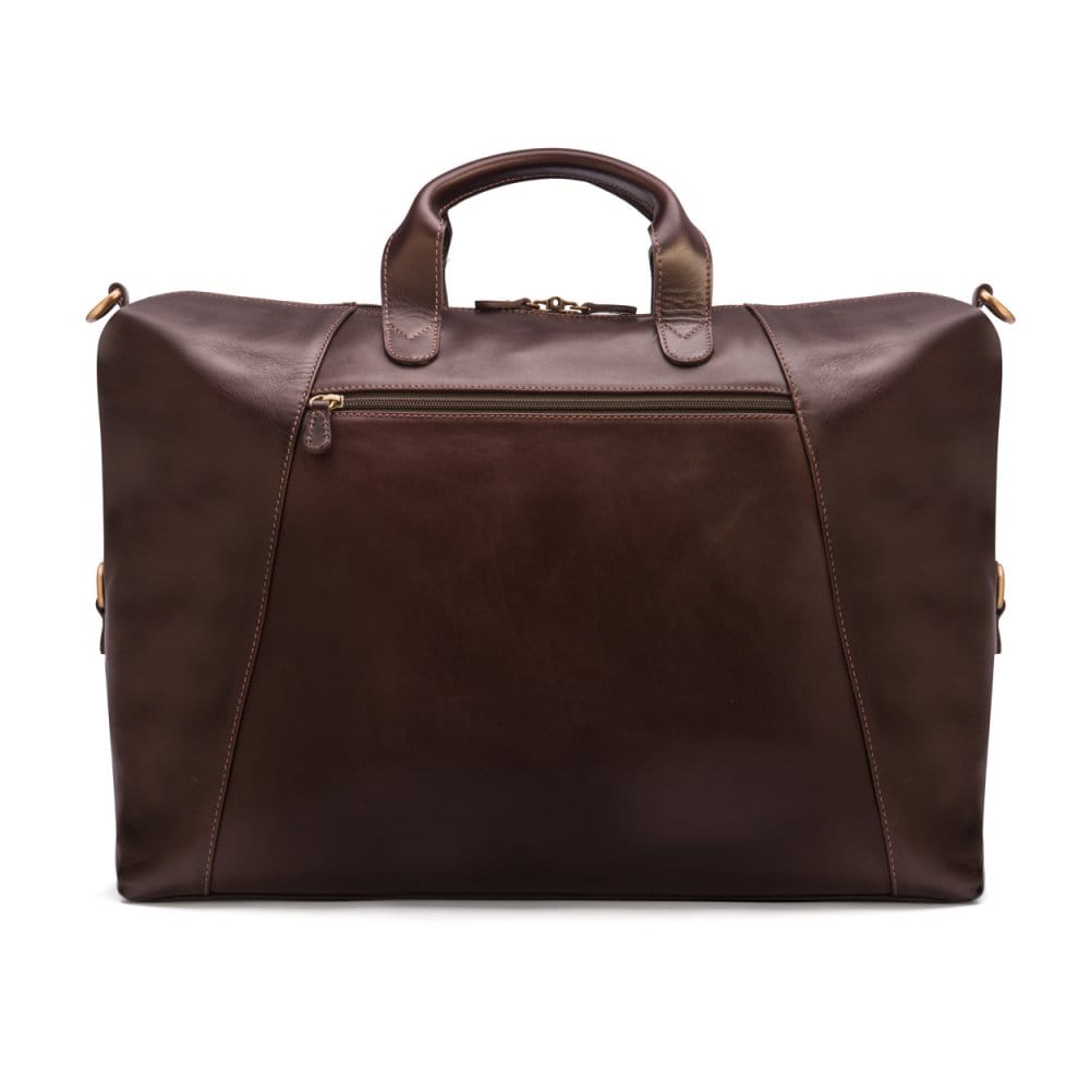 Leather holdall, brown, back
