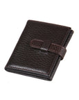 Mini leather trifold photo frame, brown, 60 x 40mm, front