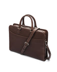 Leather 13" laptop bag, brown, side