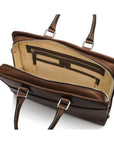 Leather 13" laptop bag, brown, interior