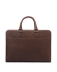 Leather 13" laptop bag, brown, front