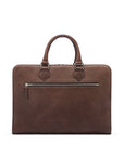 Leather 13" laptop bag, brown, back