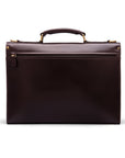 Brown Leather Wall Street Briefcase With Combination Lock